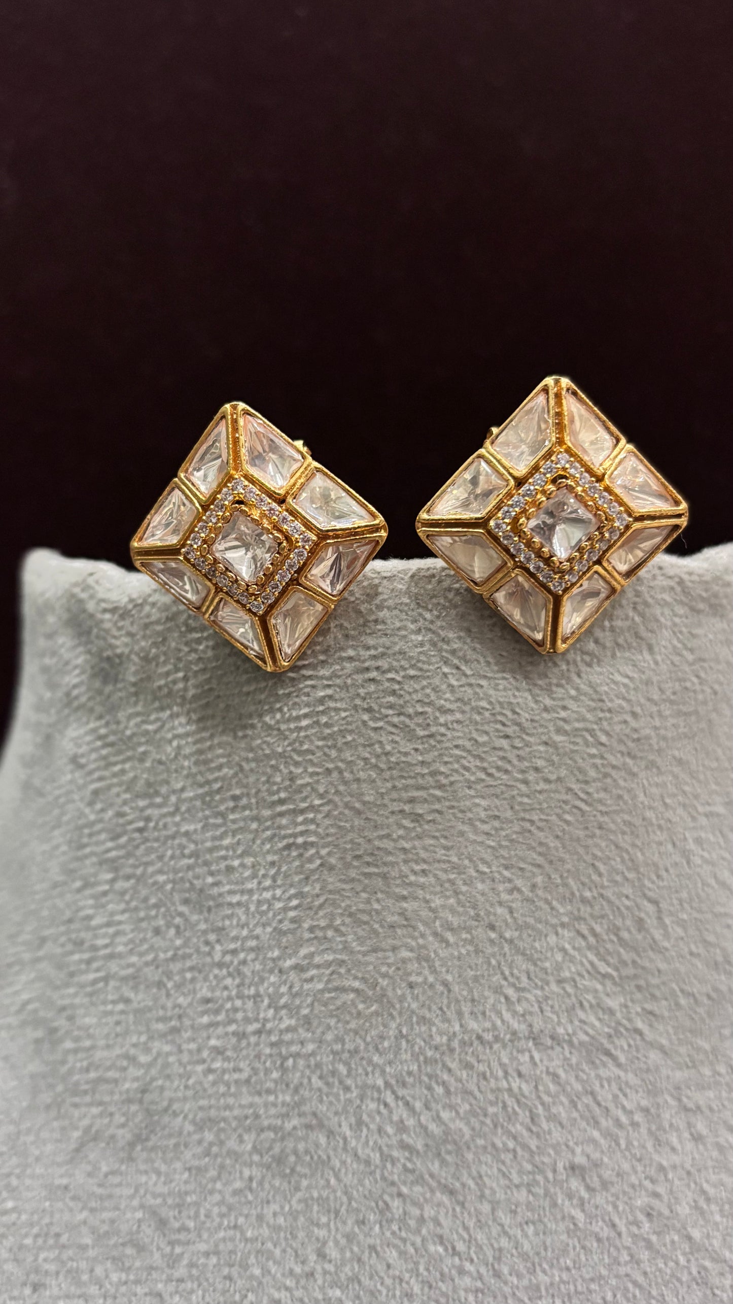 Ruhani Crystal Diamond Stud Earrings