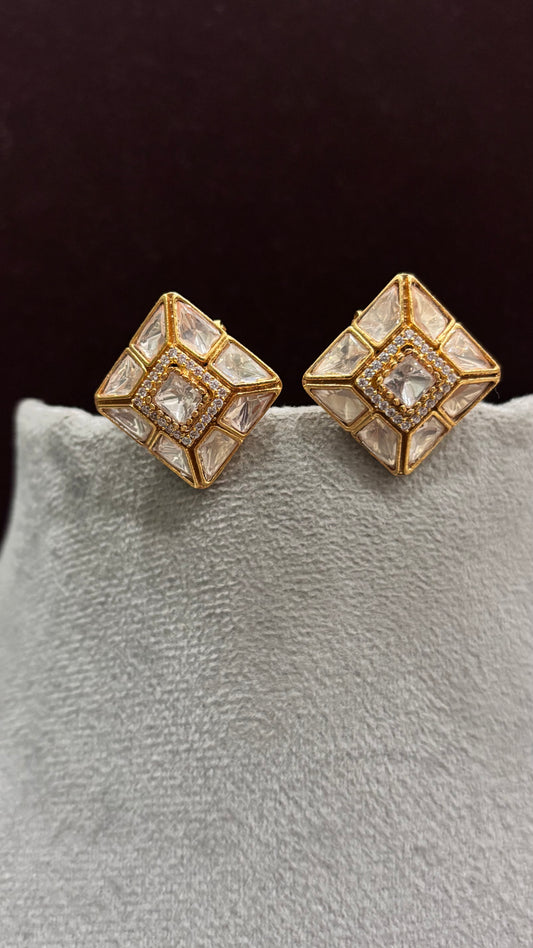 Ruhani Crystal Diamond Stud Earrings