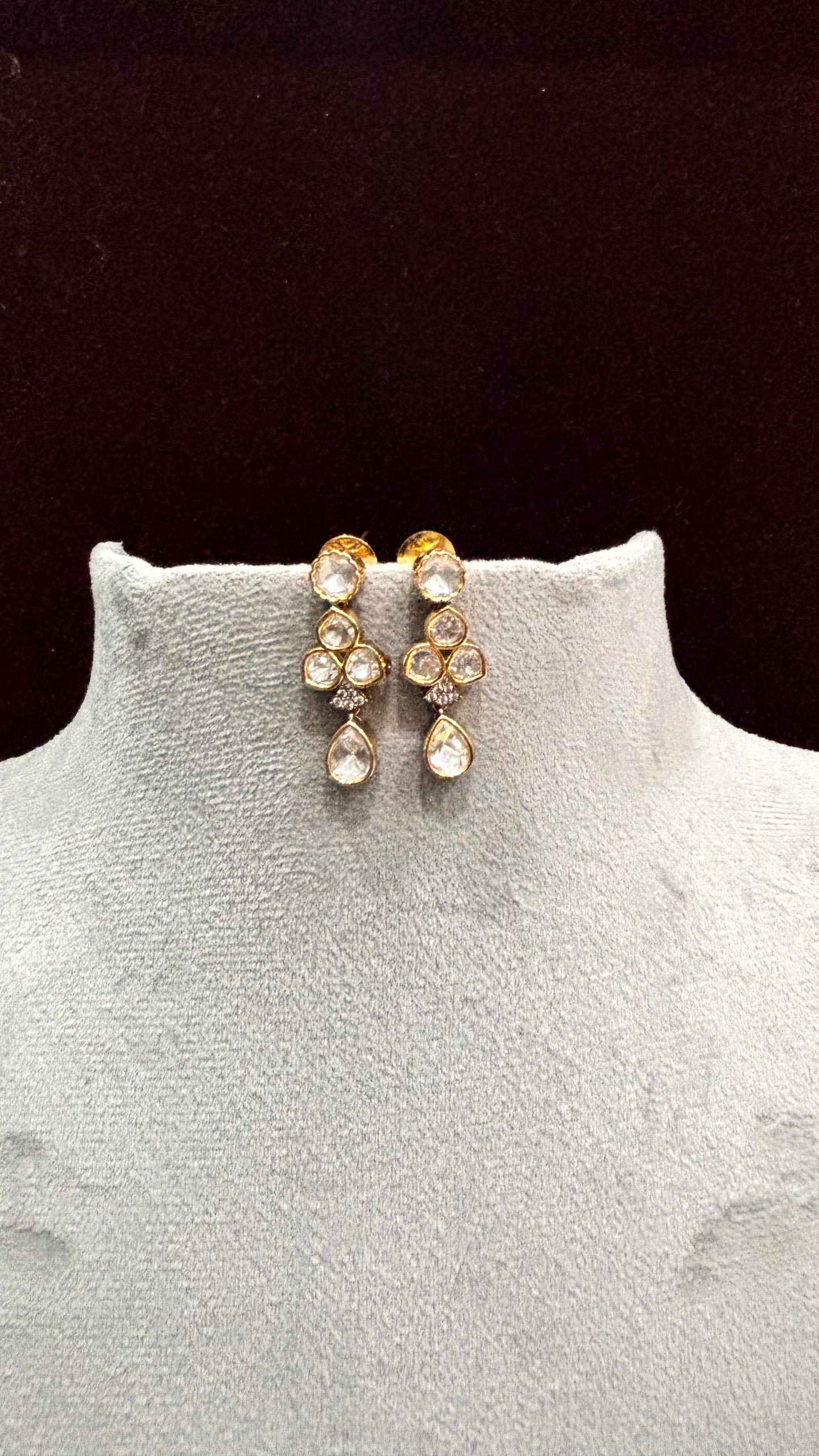 Kashvi Pear Drop Moissanite Necklace Set