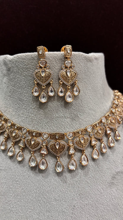 Mrunalini Heritage Moissanite Necklace Set