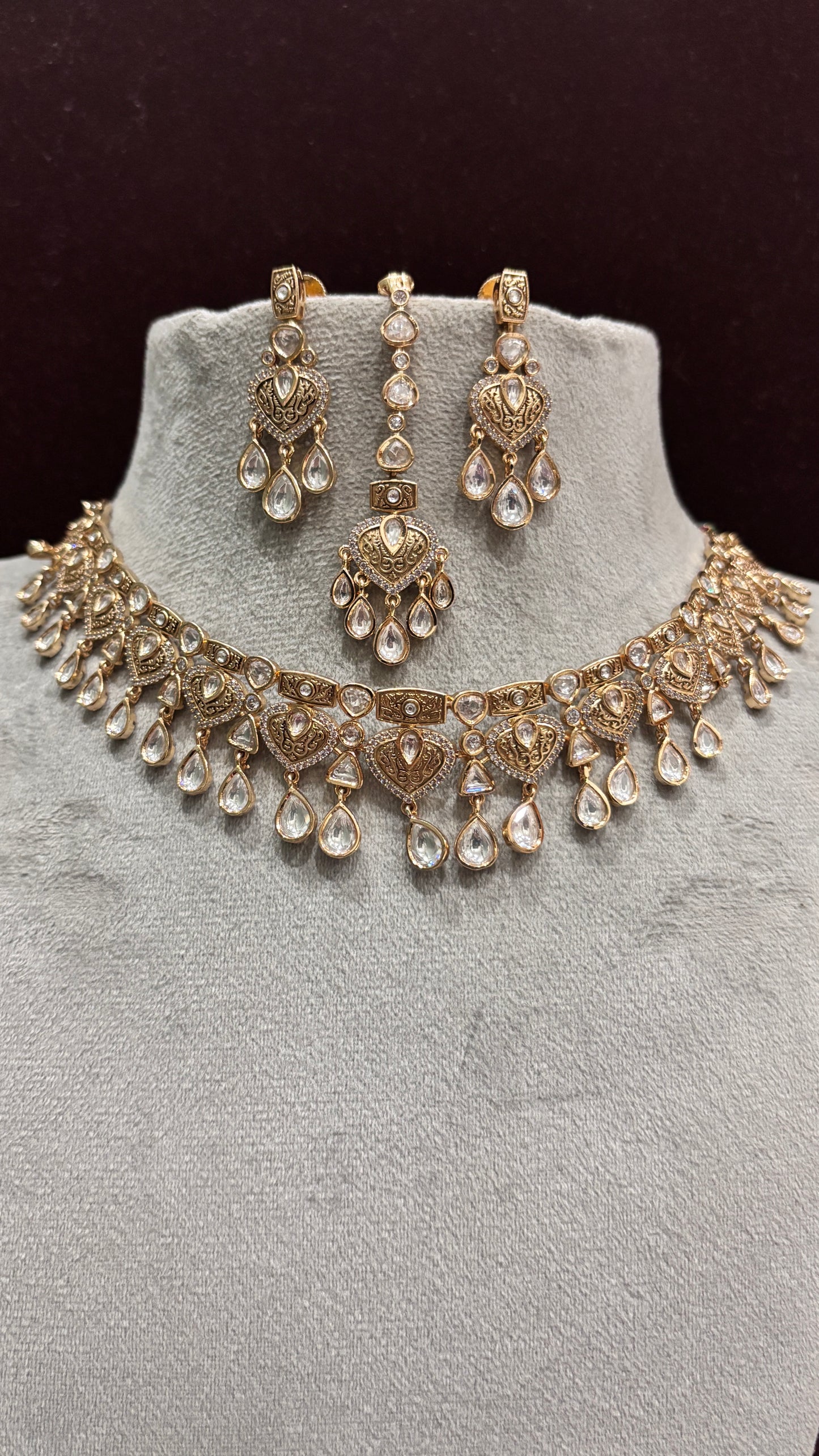 Mrunalini Heritage Moissanite Necklace Set