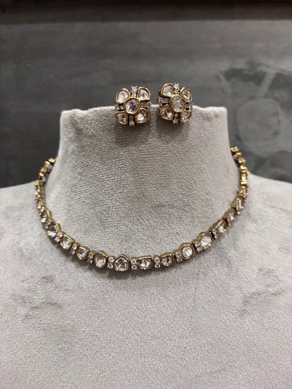 Myra Moissanite Single Layer Necklace Set