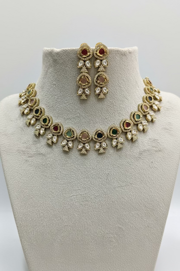 Mishka Navratna Victorian Necklace Set