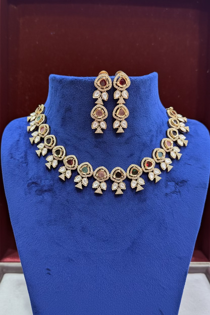 Mishka Navratna Victorian Necklace Set