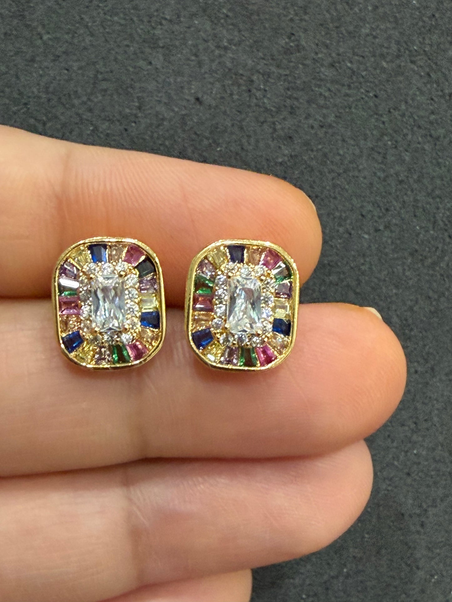 Anika Navratna Stud Earrings