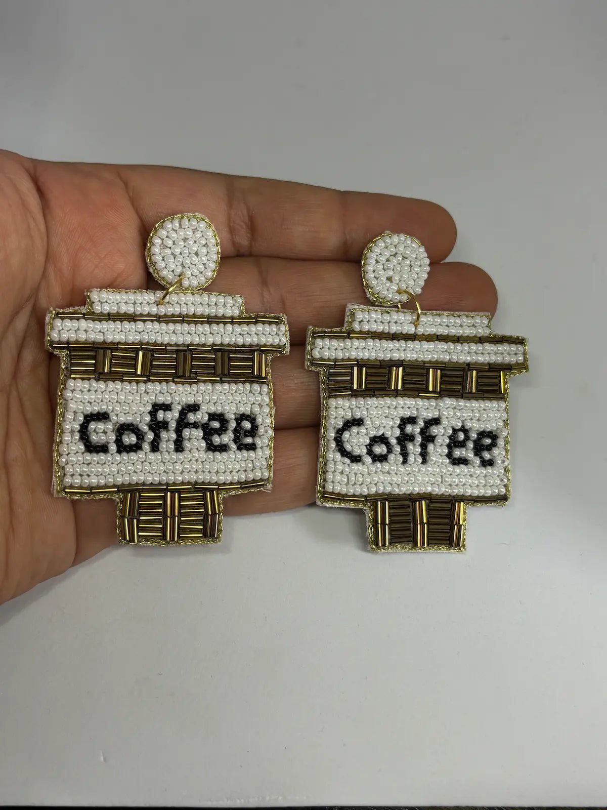 Café Jhumka Beaded Earrings - 