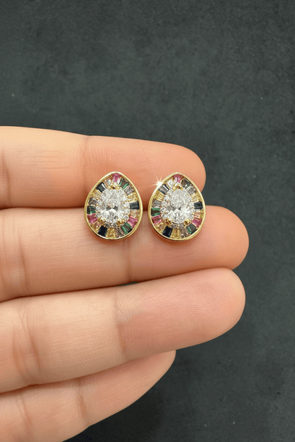 Mishka Navratna Stud Earrings - EE90-VJ