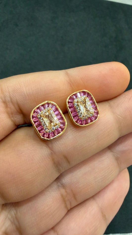 Anika Pink Stud Earrings