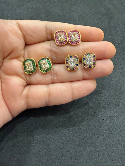 Anika Navratna Stud Earrings