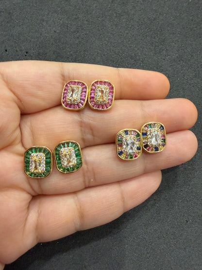Anika Pink Stud Earrings