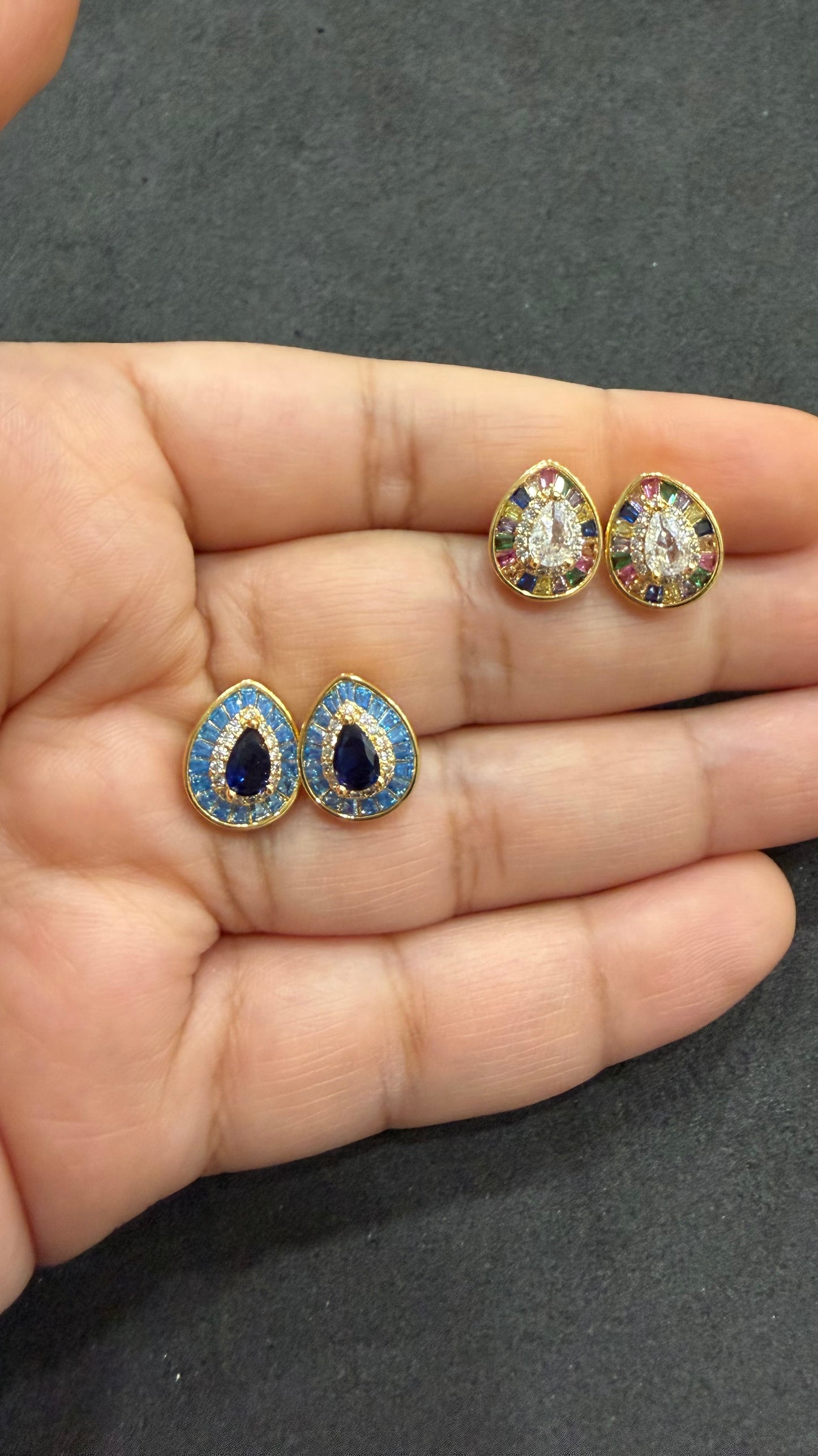 Mishka Navratna Stud Earrings
