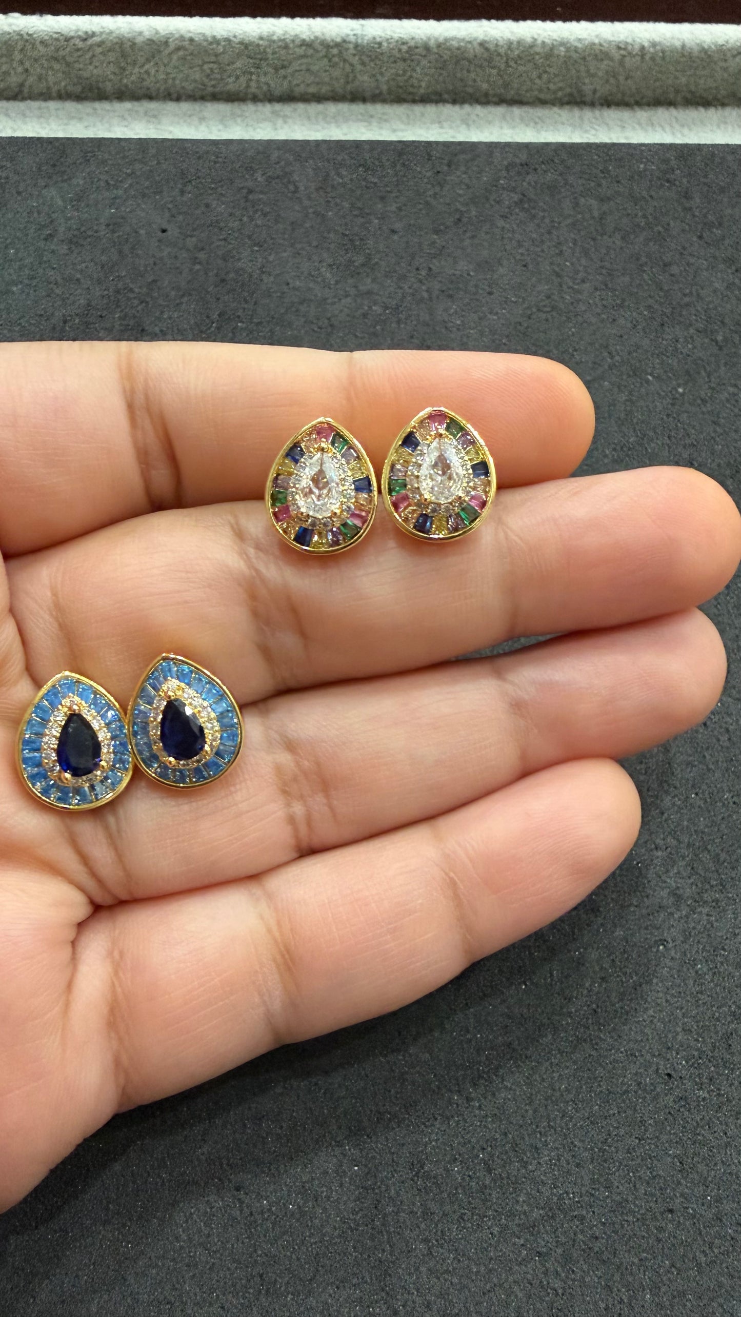 Mishka Sapphire Blue Stud Earrings