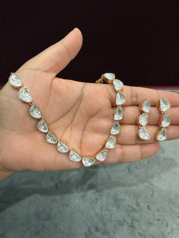 Viha Rose Gold Moissanite Necklace Set