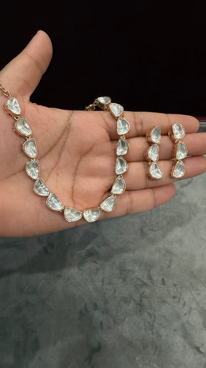 Viha Rose Gold Moissanite Necklace Set
