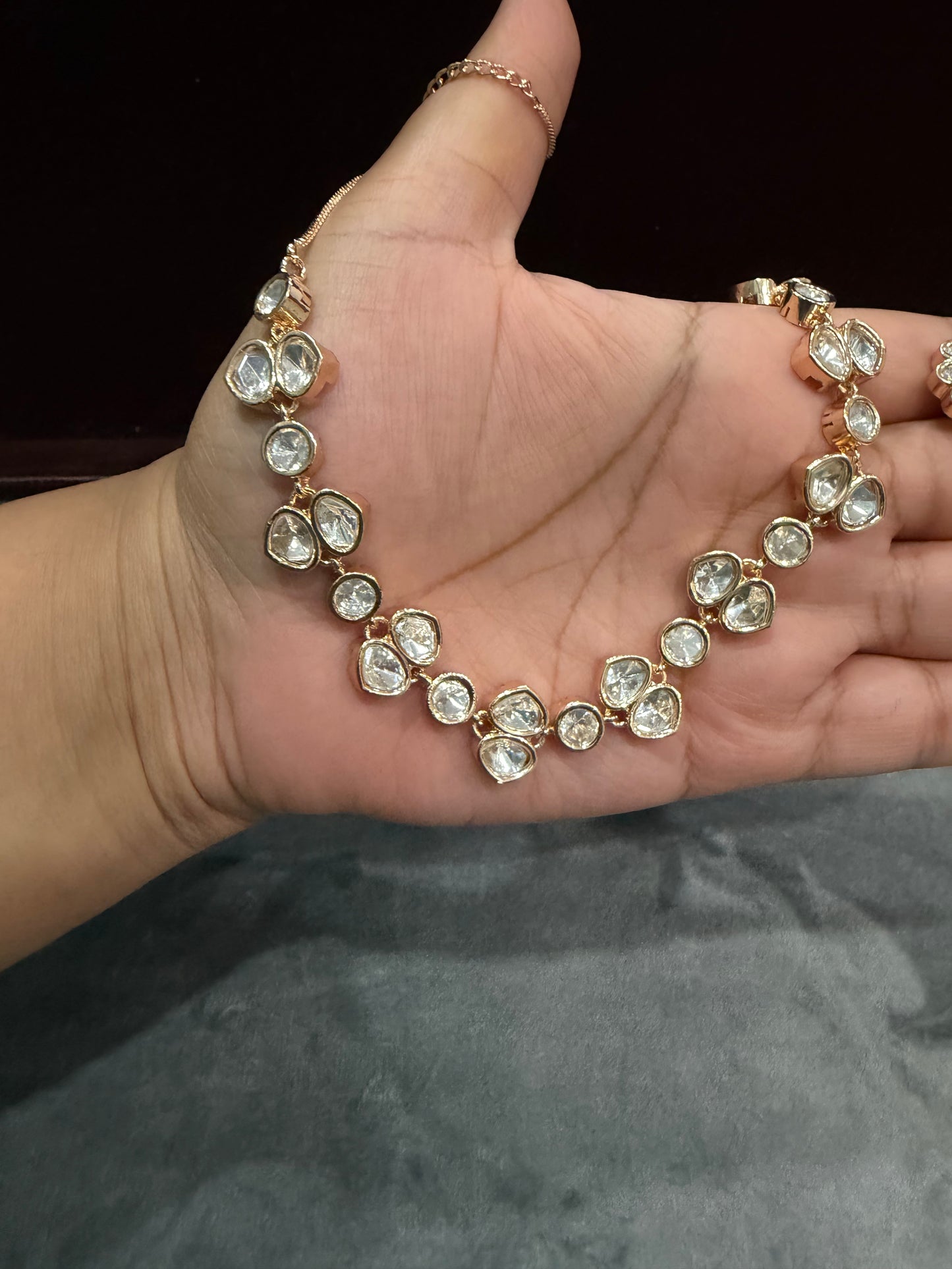 Kiyana Rose Gold Moissanite Necklace Set