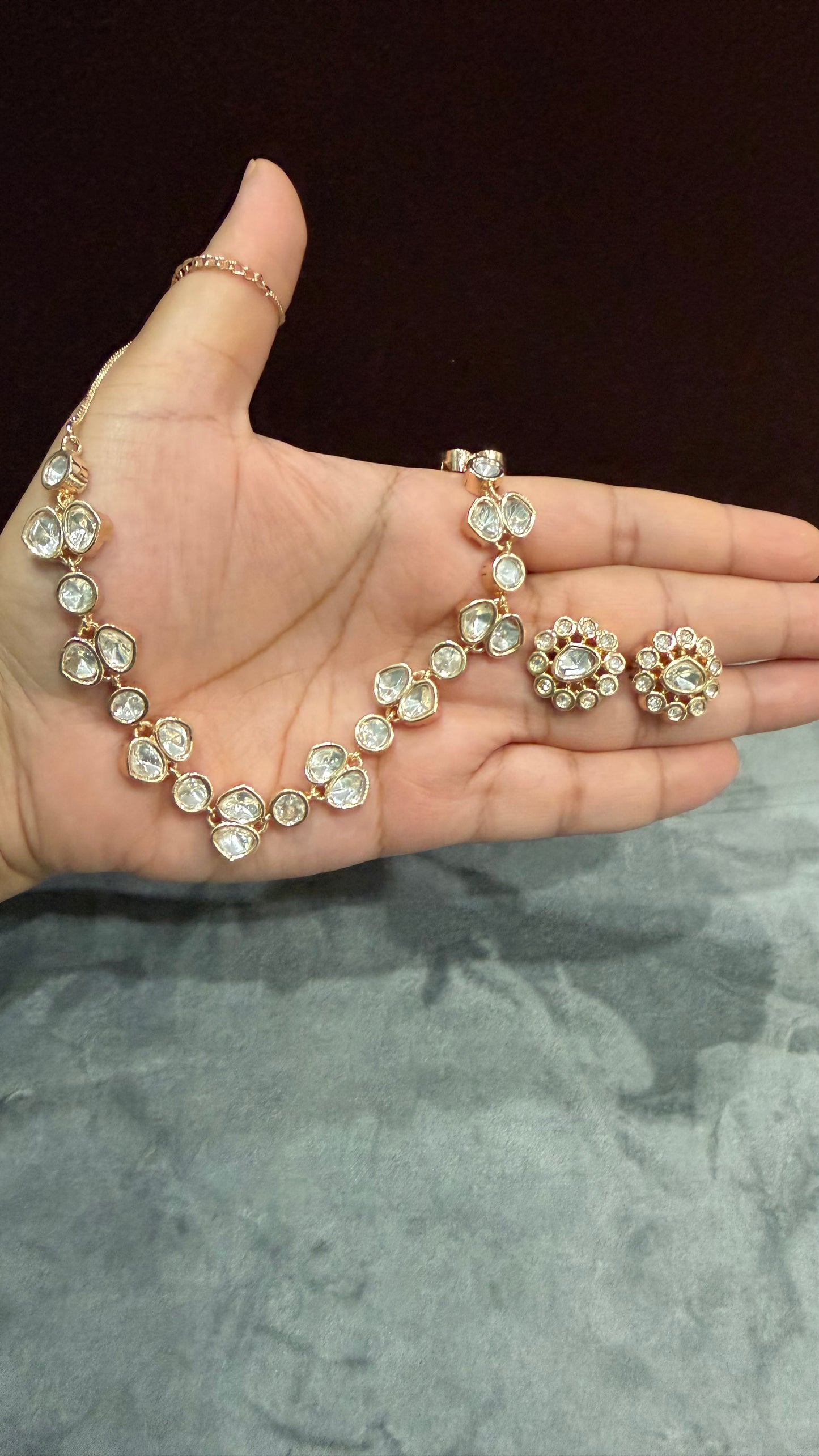 Kiyana Rose Gold Moissanite Necklace Set