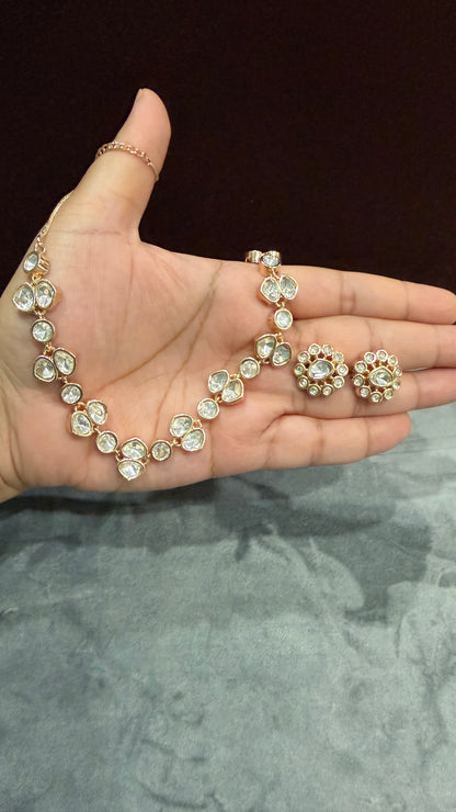 Kiyana Rose Gold Moissanite Necklace Set