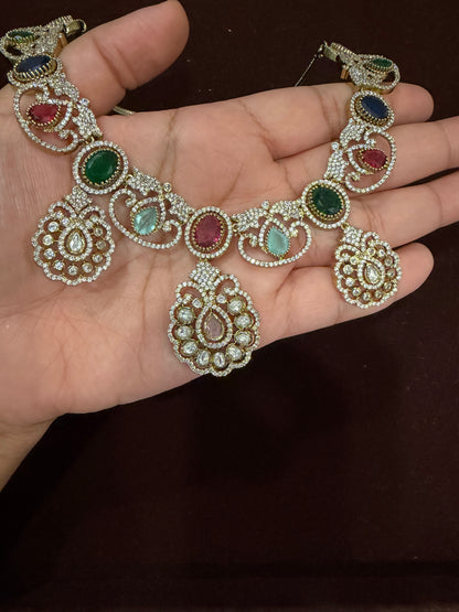 Aaradhya Multicolor Kundan Statement Necklace Set