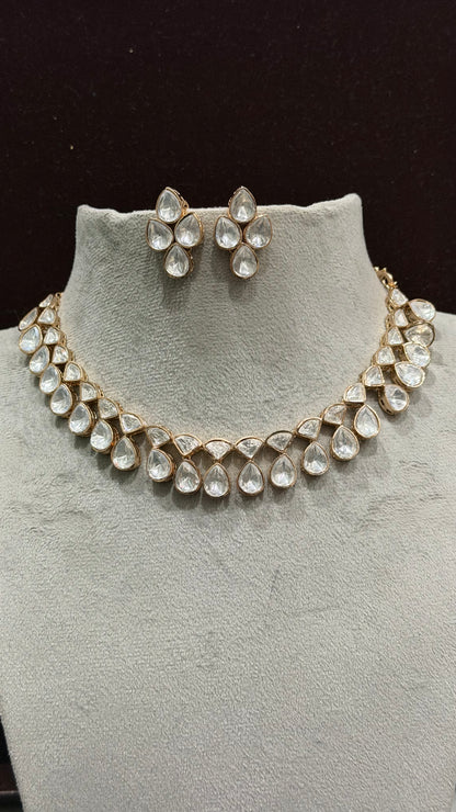 Aarika Floral Drop Moissanite Necklace Set