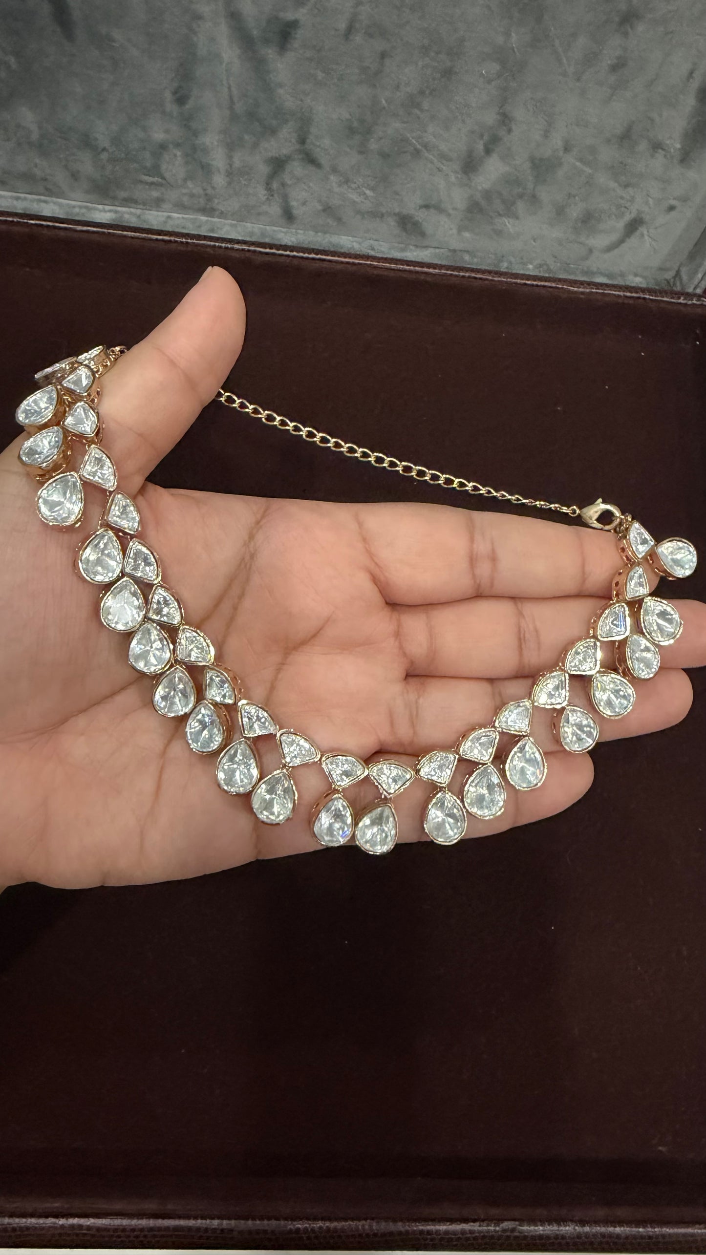 Aarika Floral Drop Moissanite Necklace Set