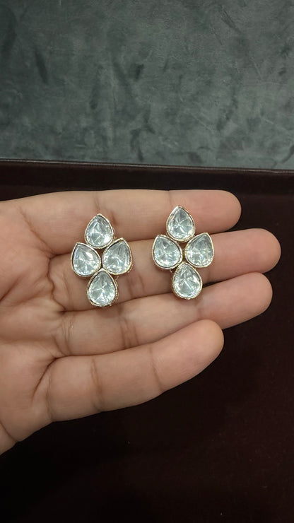 Aarika Floral Drop Moissanite Necklace Set