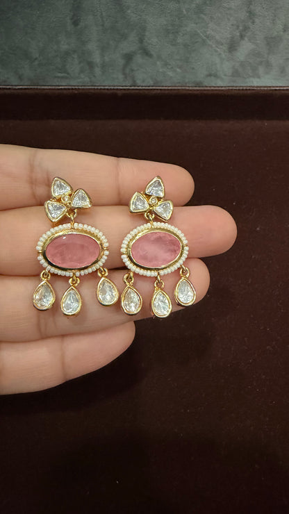 Aaradhya Blush Doublet Moissanite Necklace Set
