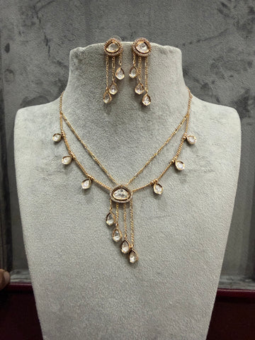 Ishira Layered Drop Moissanite Necklace Set