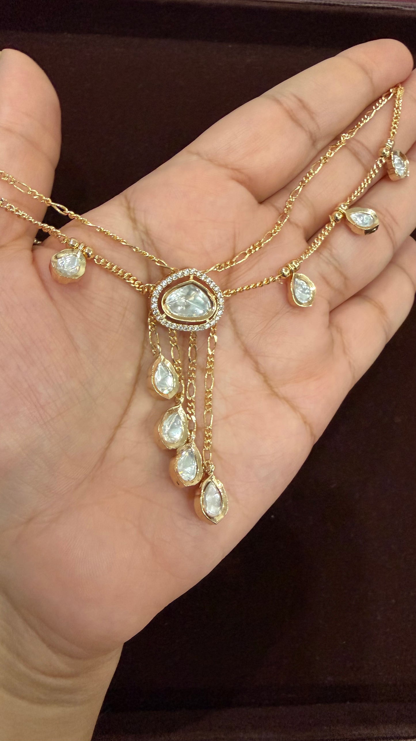 Ishira Layered Drop Moissanite Necklace Set
