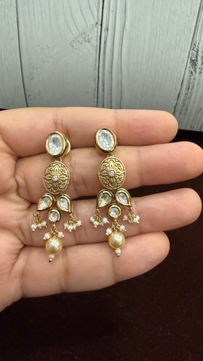 Devika Pearl Kundan Statement Necklace Set