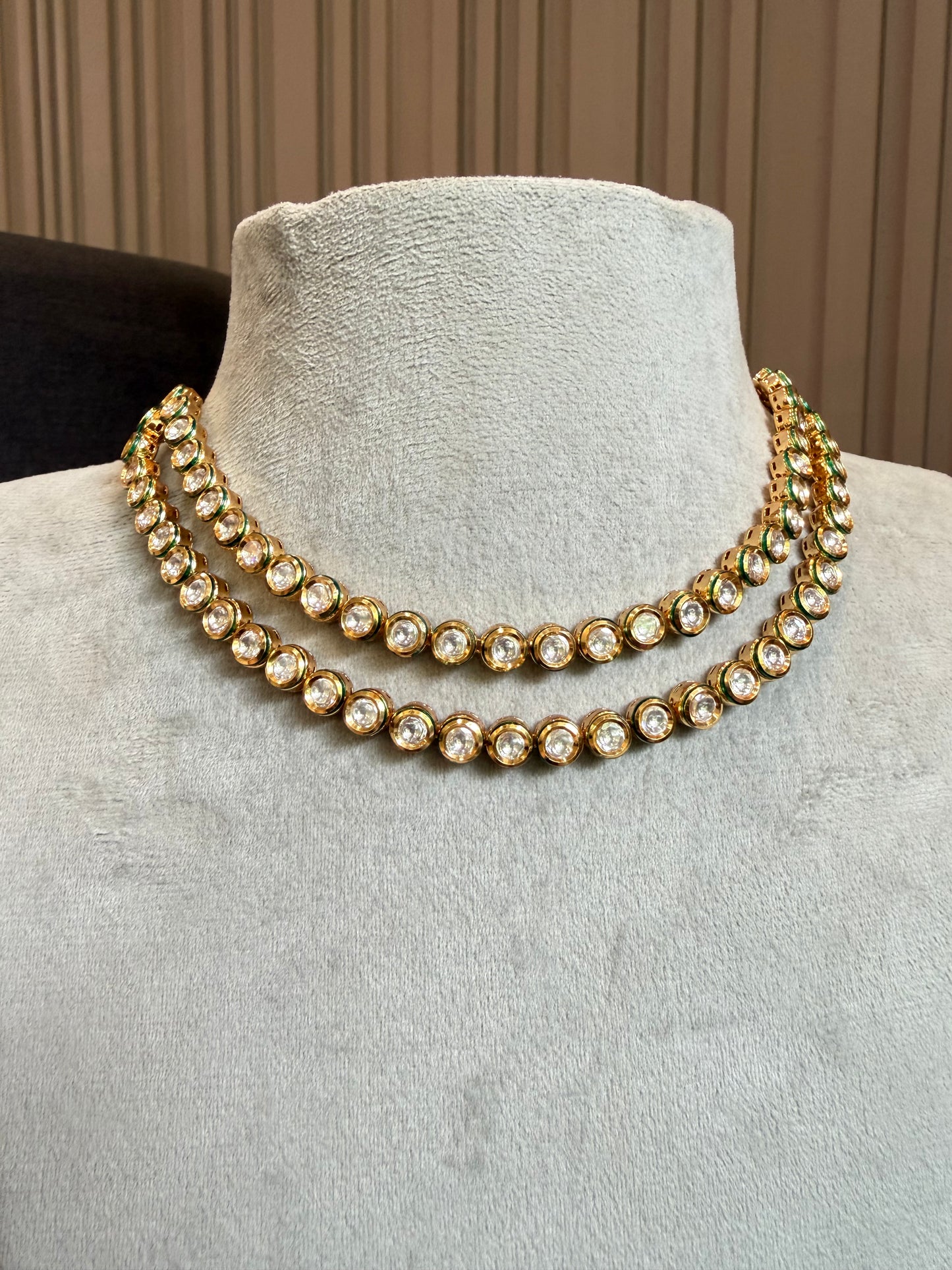 Kavya Double Layer Kundan Necklace Set