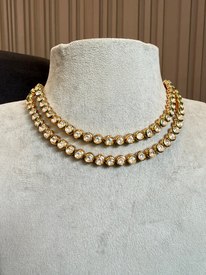 Kavya Double Layer Kundan Necklace Set
