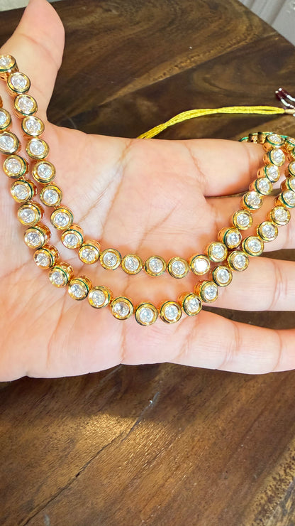 Kavya Double Layer Kundan Necklace Set