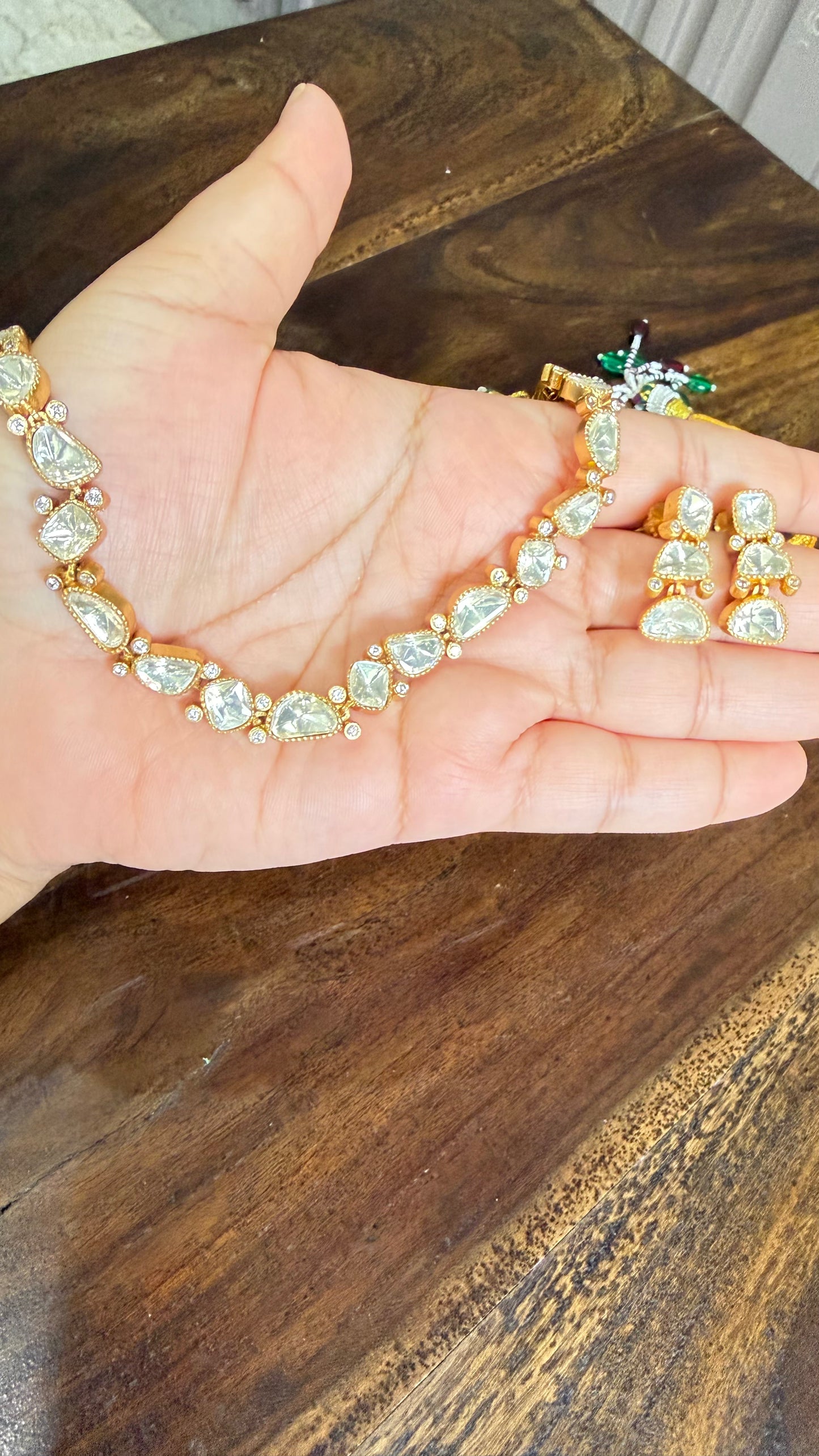 Navya Geometric Moissanite Necklace Set
