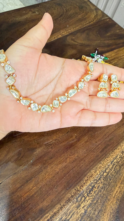 Navya Geometric Moissanite Necklace Set