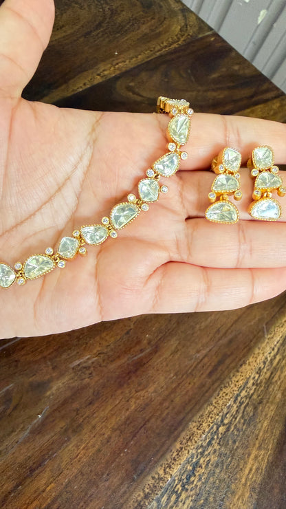 Navya Geometric Moissanite Necklace Set