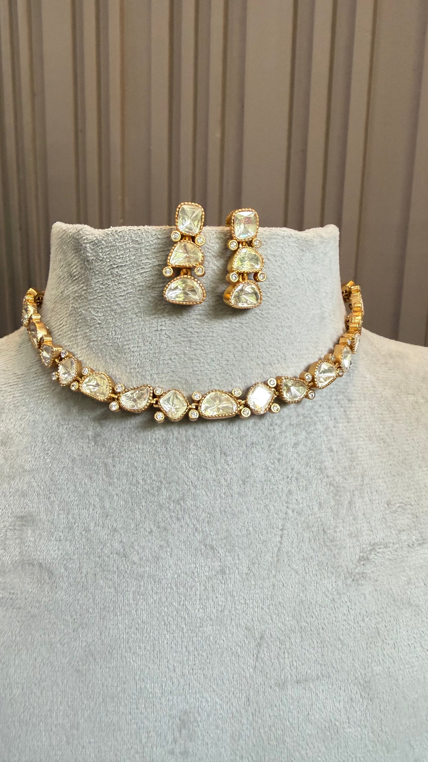Navya Geometric Moissanite Necklace Set