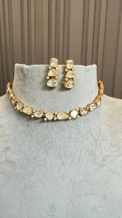 Navya Geometric Moissanite Necklace Set