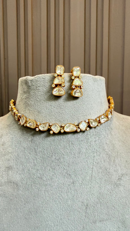 Navya Geometric Moissanite Necklace Set
