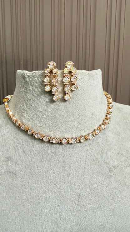 Aarna Classic Moissanite Necklace Set