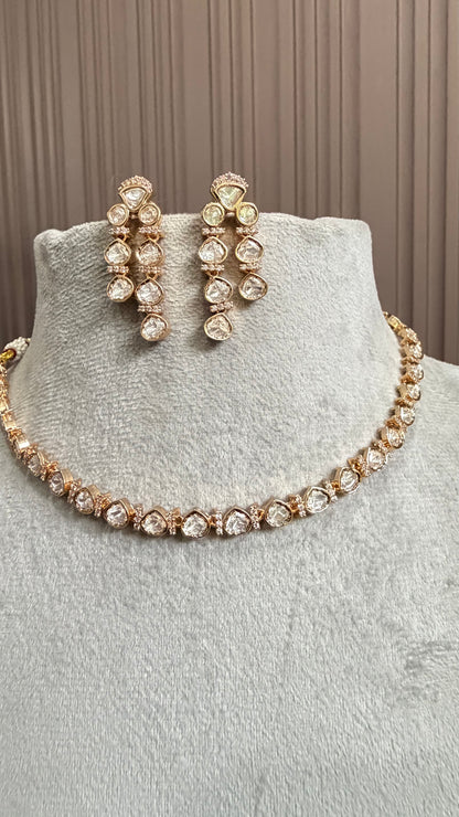Aarna Classic Moissanite Necklace Set