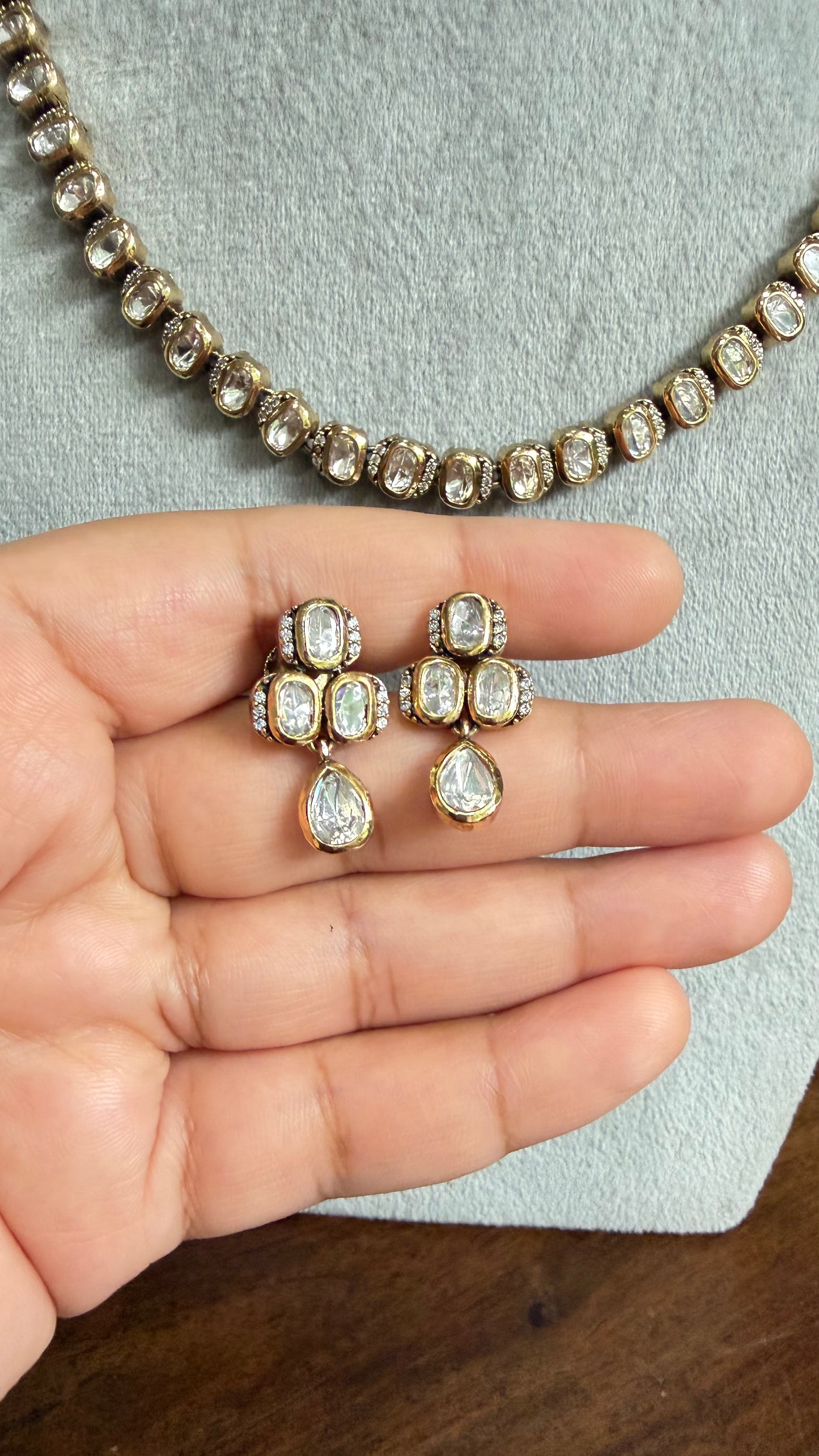 Aadhira Classic Moissanite Necklace Set
