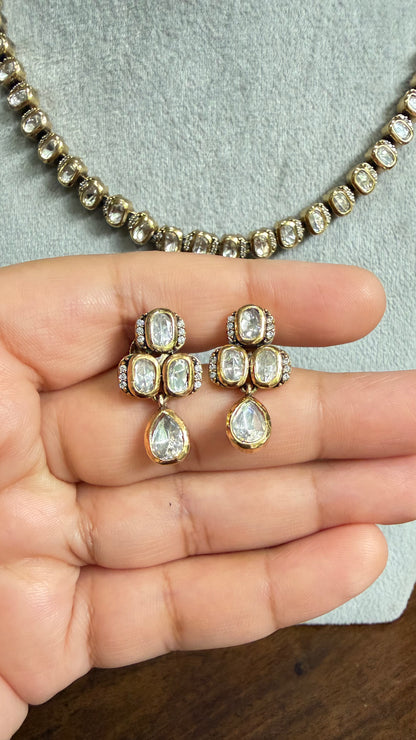 Aadhira Classic Moissanite Necklace Set
