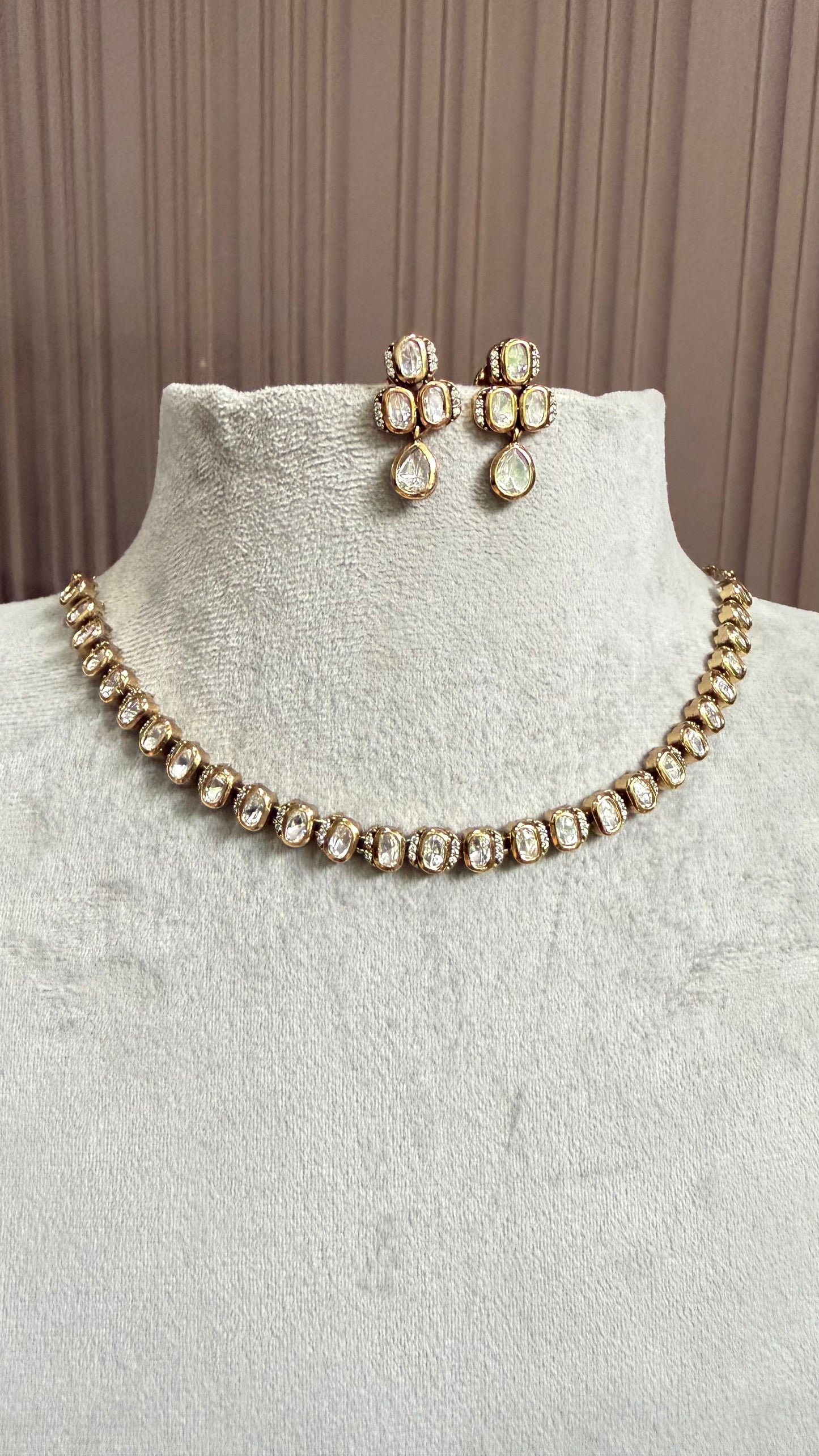 Aadhira Classic Moissanite Necklace Set