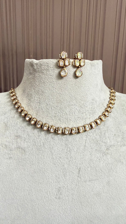 Aadhira Classic Moissanite Necklace Set