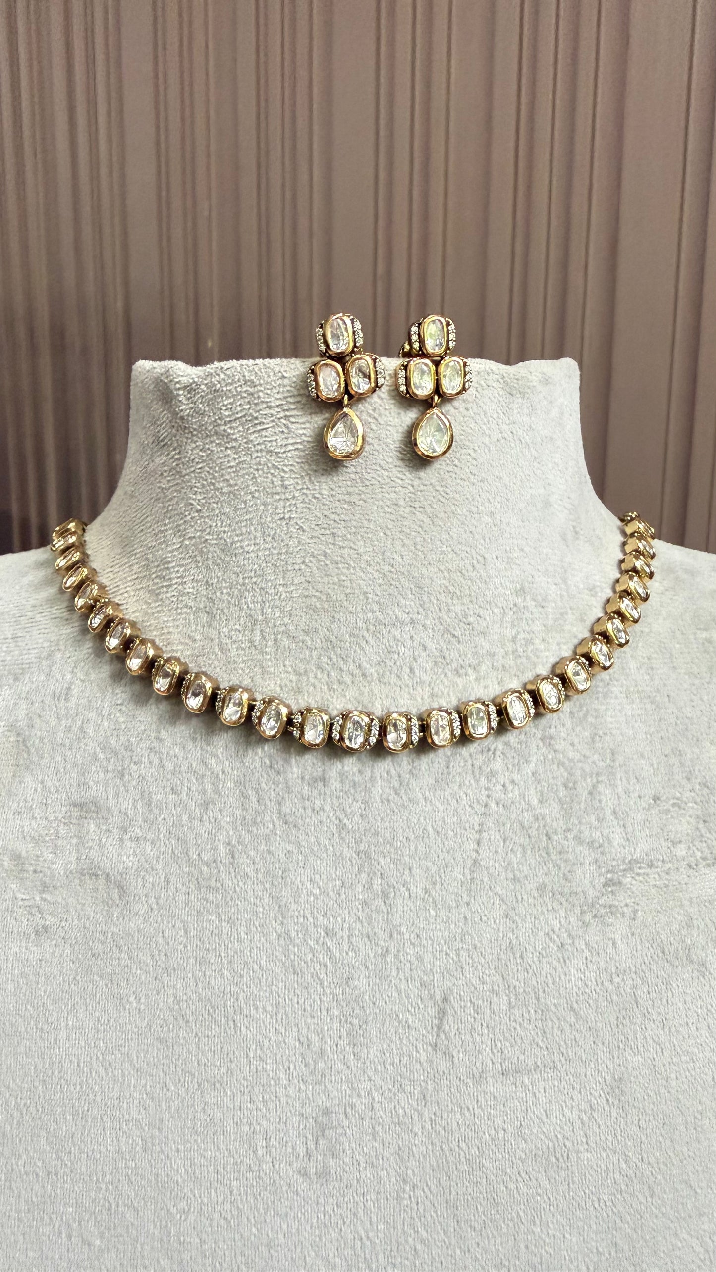 Aadhira Classic Moissanite Necklace Set