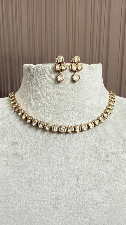 Aadhira Classic Moissanite Necklace Set