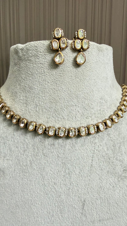 Aadhira Classic Moissanite Necklace Set