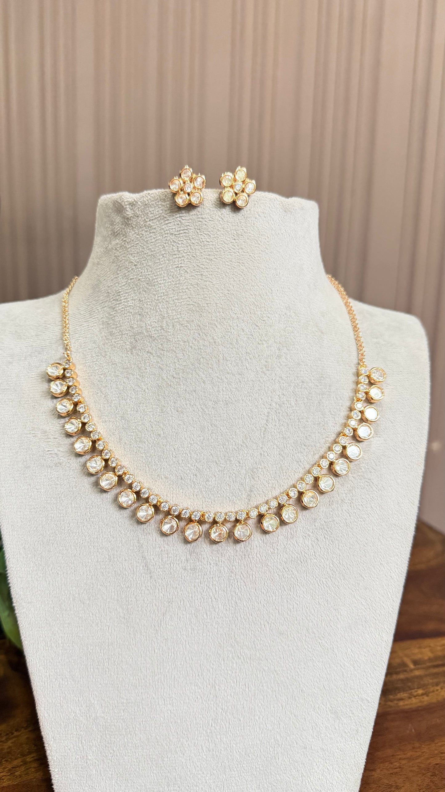 Navya Drop Moissanite Necklace Set