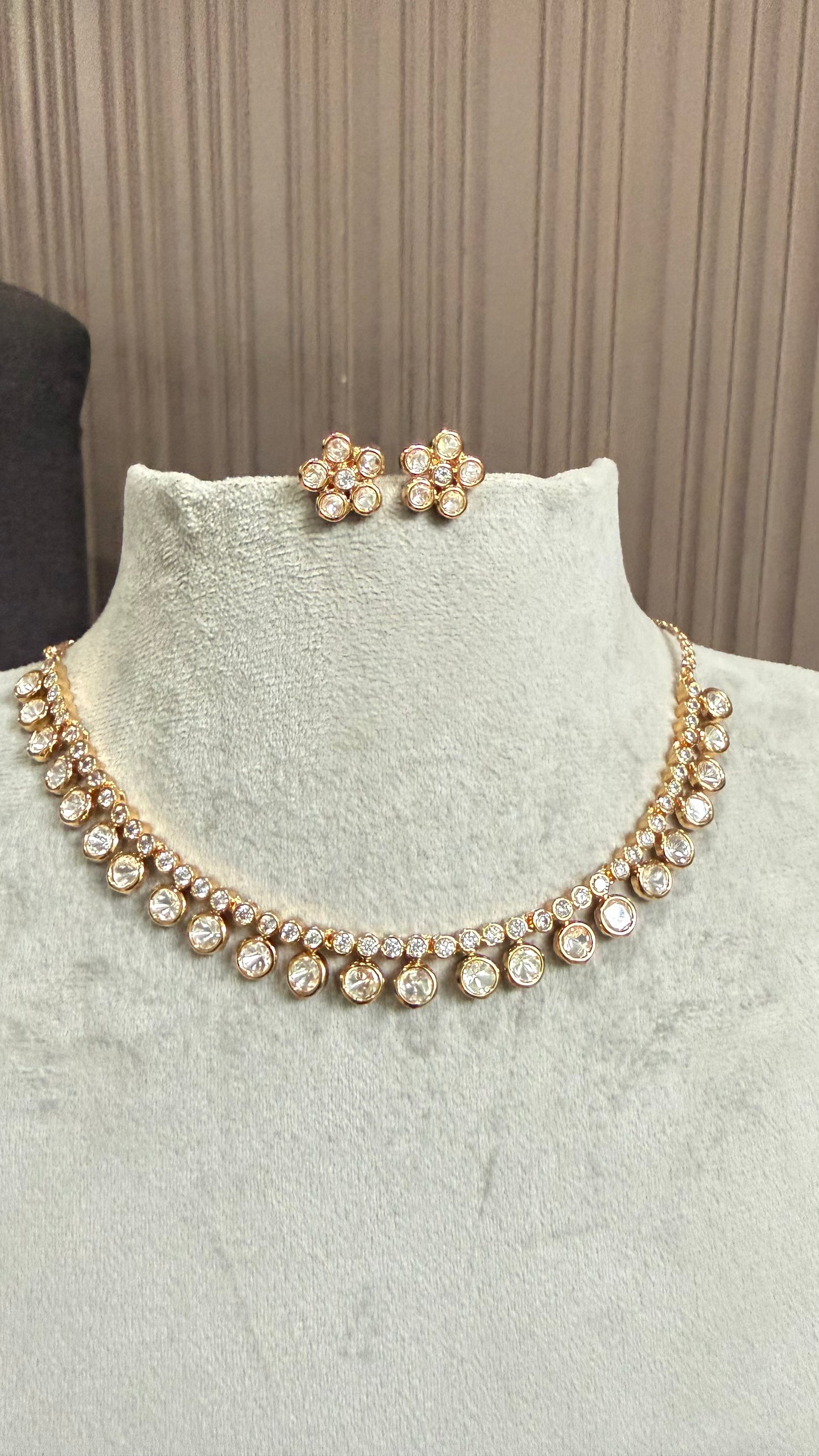 Navya Drop Moissanite Necklace Set