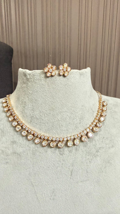 Navya Drop Moissanite Necklace Set